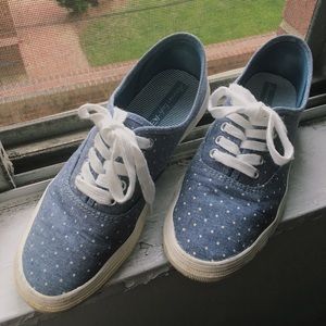 Summer Light Blue and White Dotted Sneakers